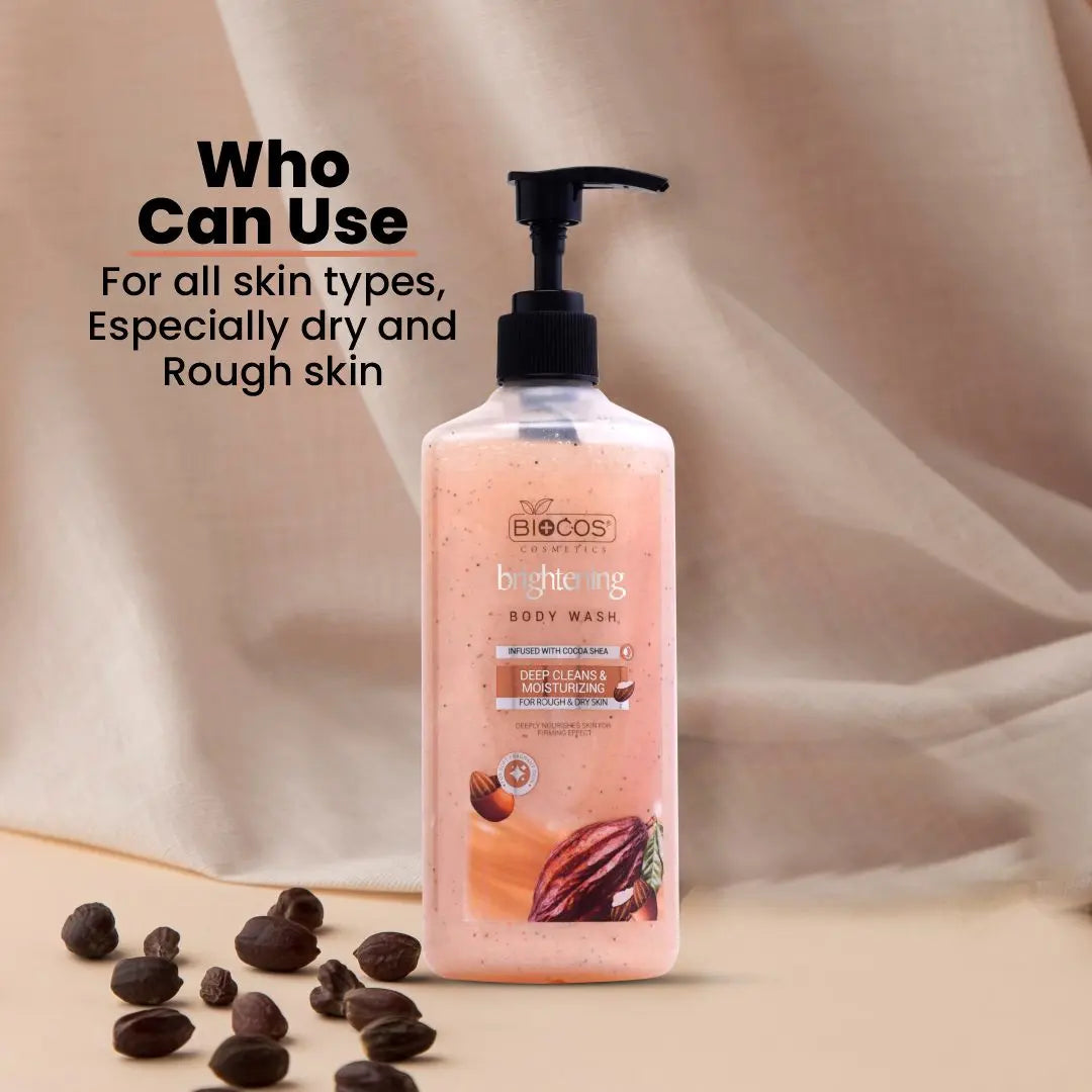 Whitening Body Wash – Deep Moisturization & Soft Skin with Cocoa Butter & Shea Butter – Nourishes Rough & Dry Skin – All-Day Freshness – 500ml