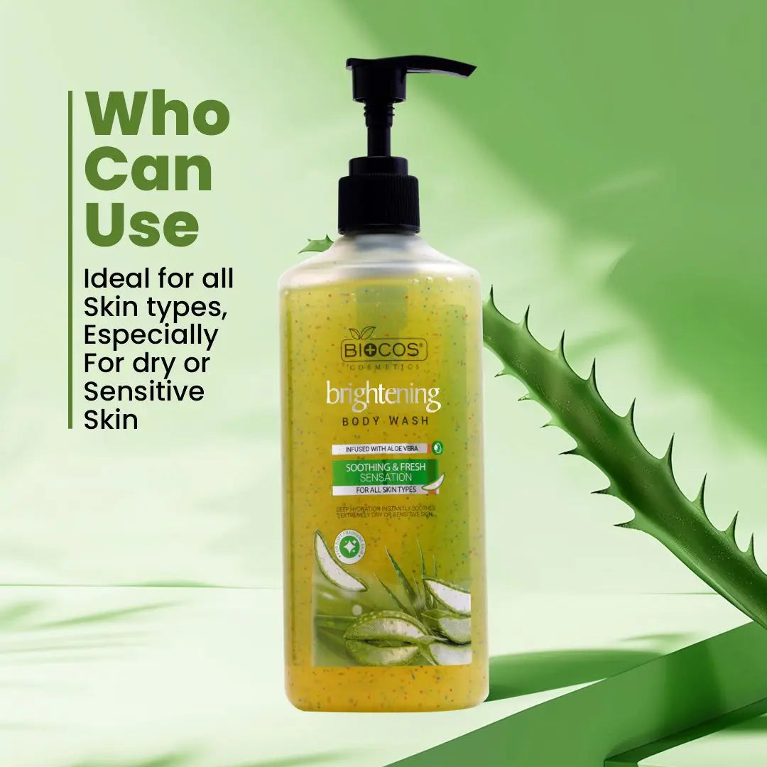 Whitening Body Wash – Deep Hydration & Soothes Sensitive Skin with Aloe Vera & Tocopherol – For Smooth & Nourished Skin – 500ml