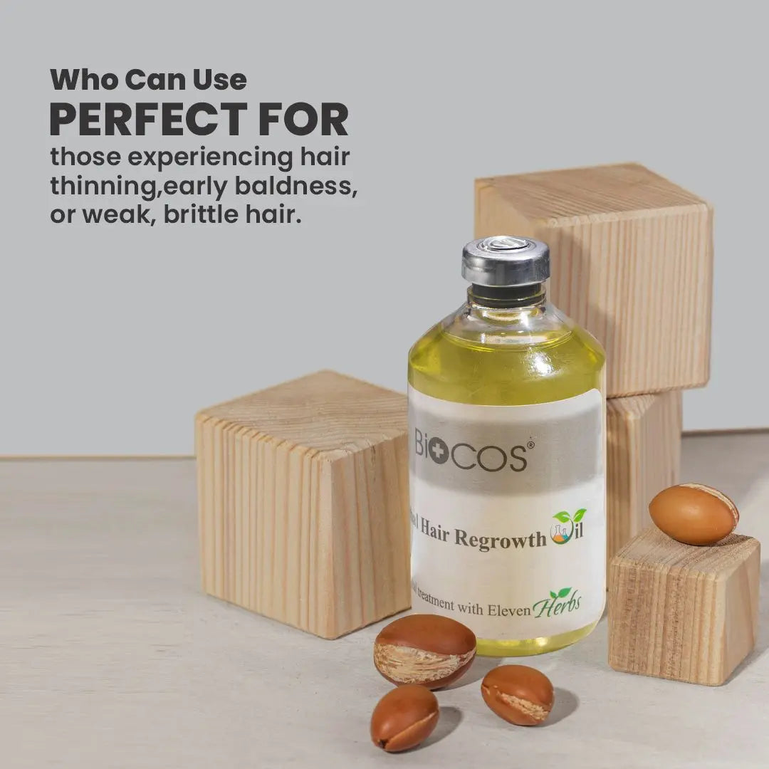 Herbal Hair Regrowth Oil - Nourishing Almond, Coconut & Black Seed Oils for Thicker, Stronger Hair - Promotes Natural Growth & Shine - 100ml