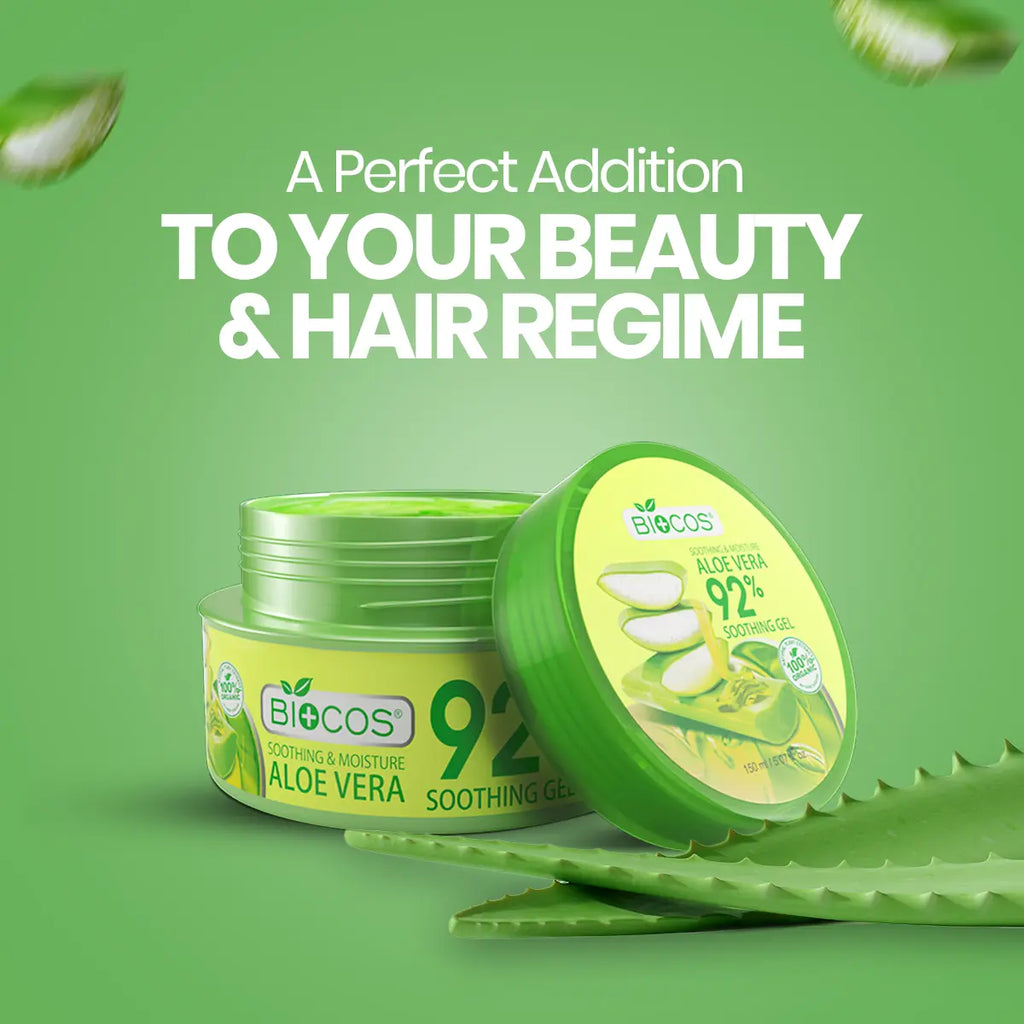Aloe Vera Soothing Gel 92% – Hydrates & Nourishes with Aloe Vera