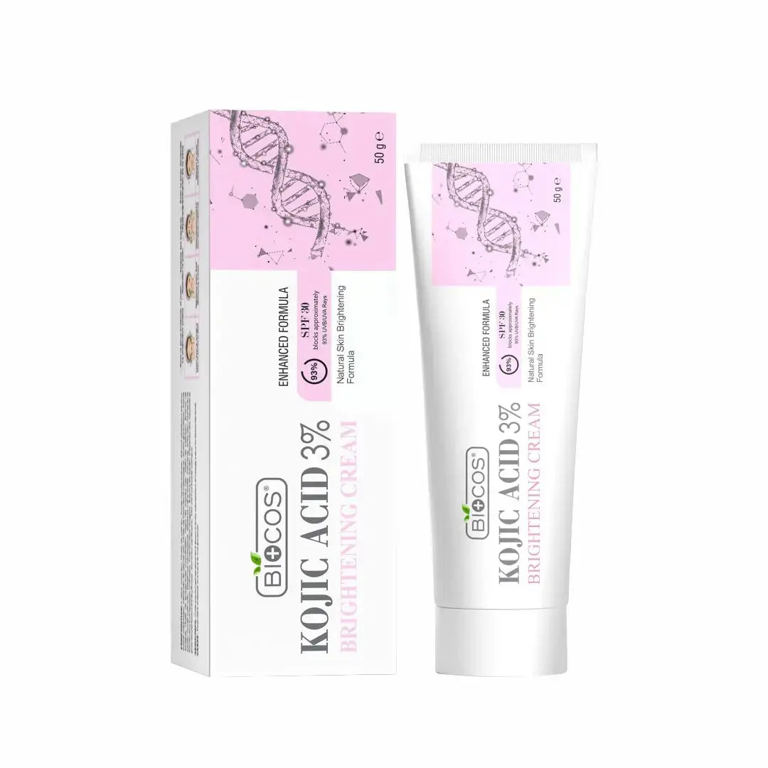Kojic Acid Cream for Dark Spots & Hyperpigmentation | Skin Brightening & Acne Scar Removal | Enriched with Glycolic Acid, Aloe Vera & Vitamin B5 - 50gm