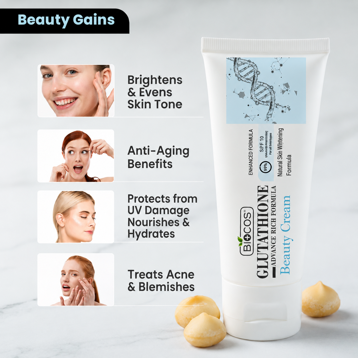 Glutathione Beauty Cream - Brighten & rejuvenate skin with Aloe Vera