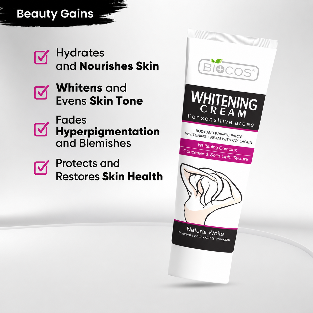 BIOCOS Whitening Cream for Sensitive Areas product photo 4
