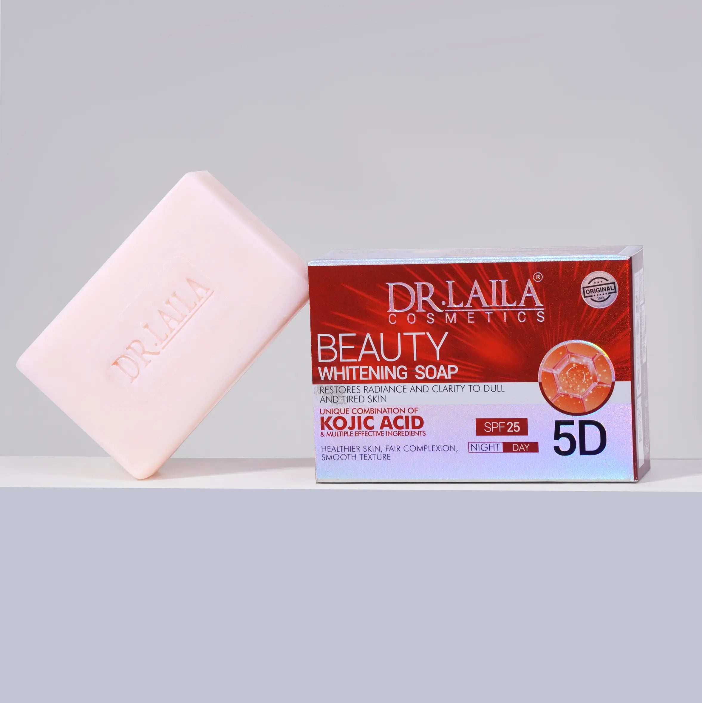 Dr. Laila Arbutin Beauty Whitening Soap with Kojic Acid & SPF25 for Radiance, Fair Complexion & Smooth Texture. Night & Day Use for Healthier Skin