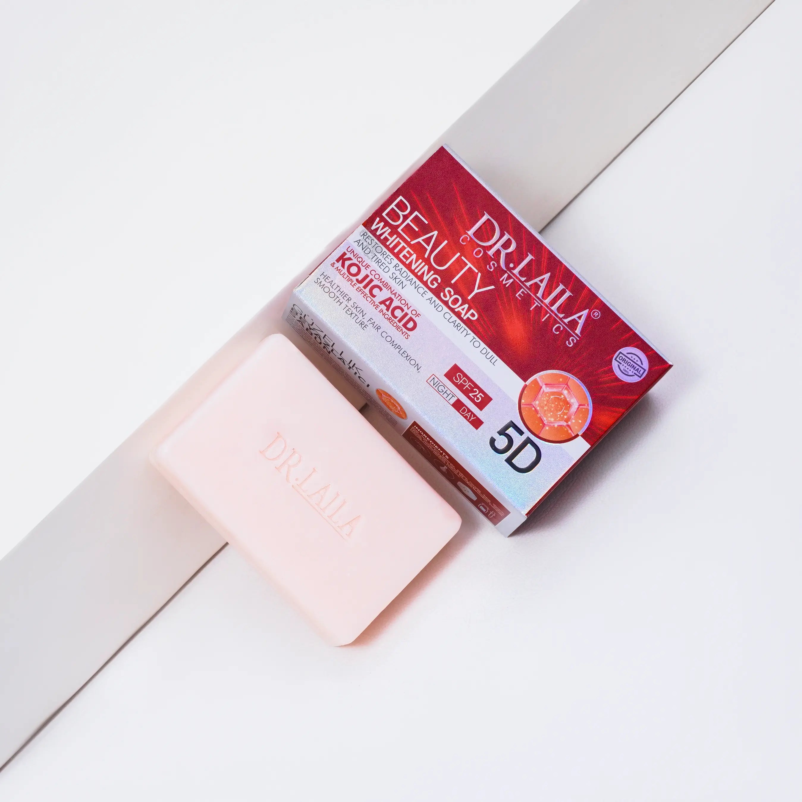Dr. Laila Arbutin Beauty Whitening Soap with Kojic Acid & SPF25 for Radiance, Fair Complexion & Smooth Texture. Night & Day Use for Healthier Skin