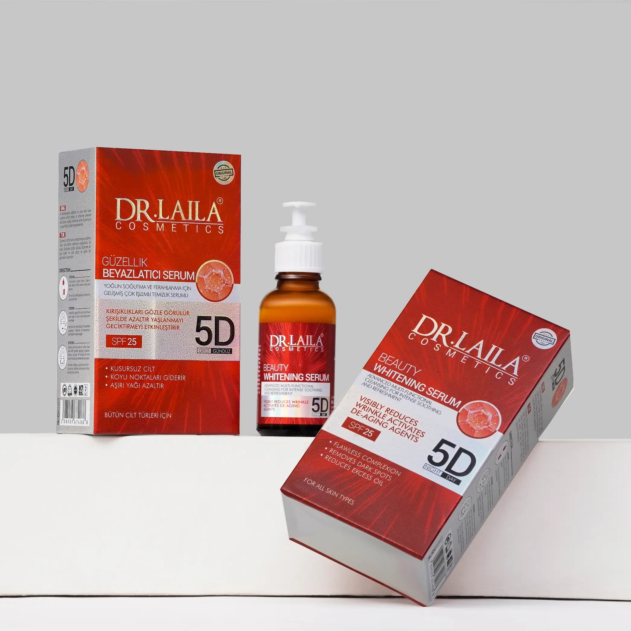 Dr. Laila Beauty Whitening Serum – Brightens Uneven Skin Tone, Reduces Wrinkles, Hydrates & Enhances Radiance with Organic Extracts & Vitamin C – 30ml