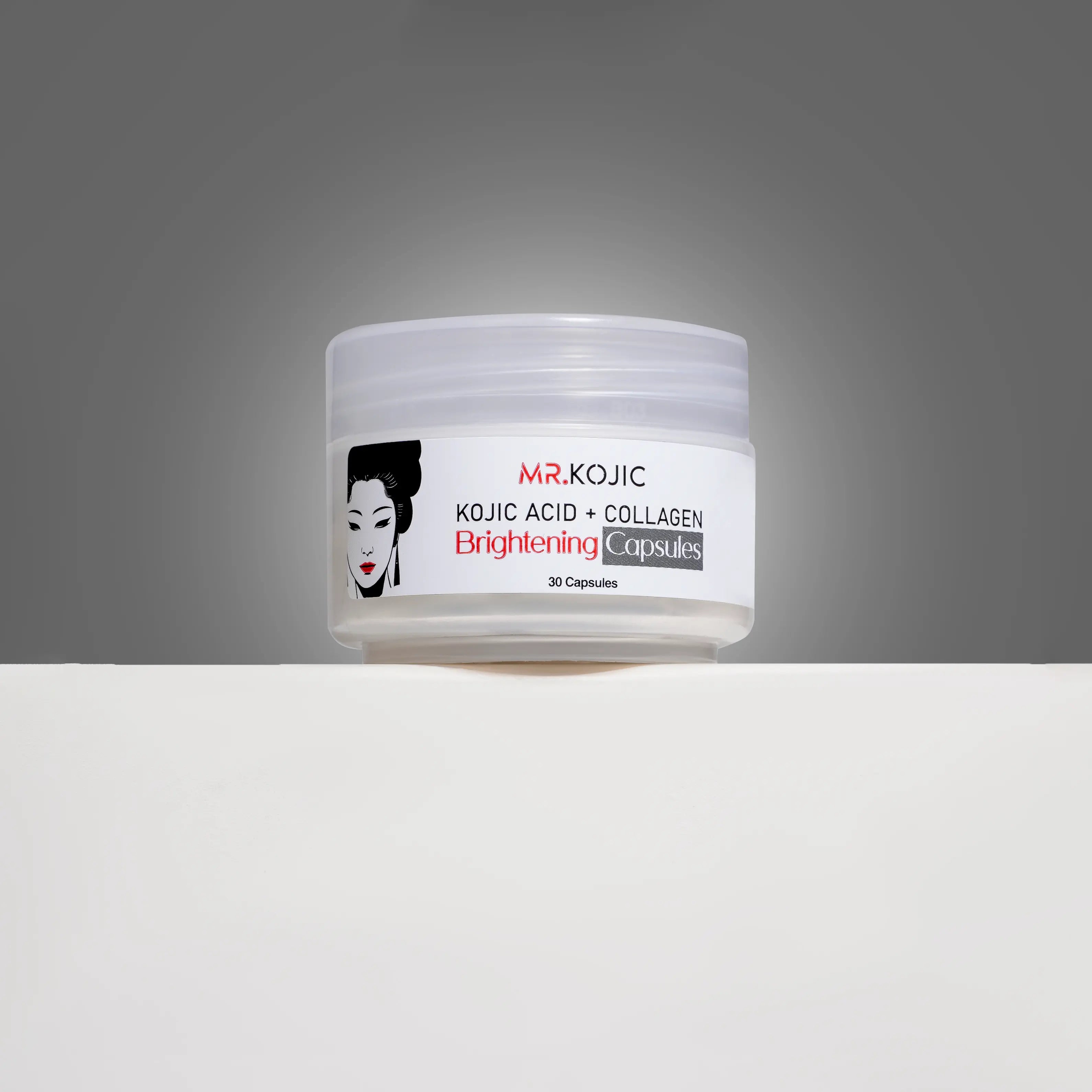 MR. KOJIC Kojic Acid + Collagen Brightening Capsules - 30 Capsules for Skin Whitening, Hydration, and Tone Correction, Non-Edible, Mix with Cream & Serum