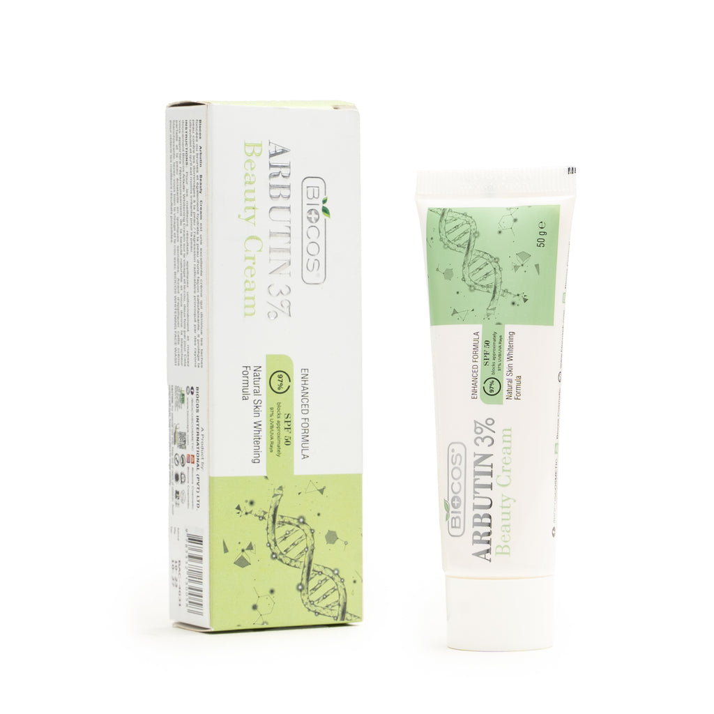 Arbutin 3% Beauty Cream - Dark Spot Corrector & Skin Tone Smoothing Cream with Kojic Acid, Glycolic Acid, Vitamin B5 & Licorice Extract | Hydrating Night Cream for Pigmentation, UV Protection & Sensitive Skin - 50gm