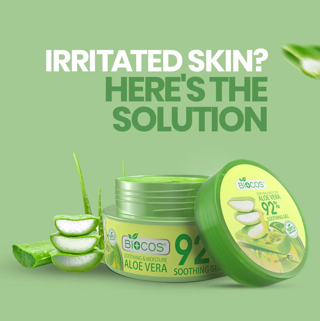 Aloe Vera Soothing Gel 92% – Hydrates & Nourishes with Aloe Vera