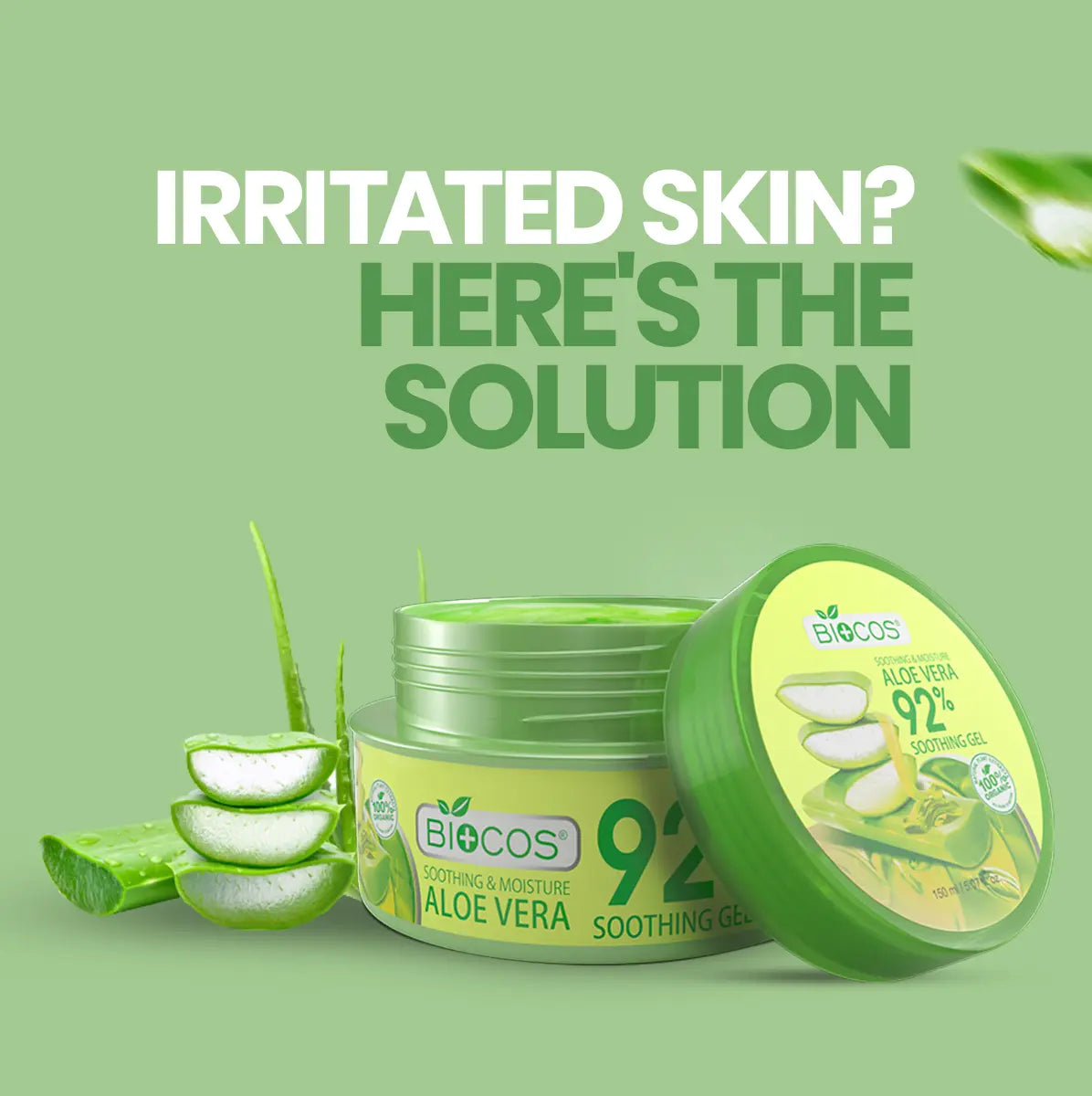 Aloe Vera Soothing Gel 92% – Hydrates & Nourishes with Aloe Vera – Calms Irritated Skin, Treats Burns & Scrapes – Antioxidant-Rich for Soft, Healthy Skin – 120gm