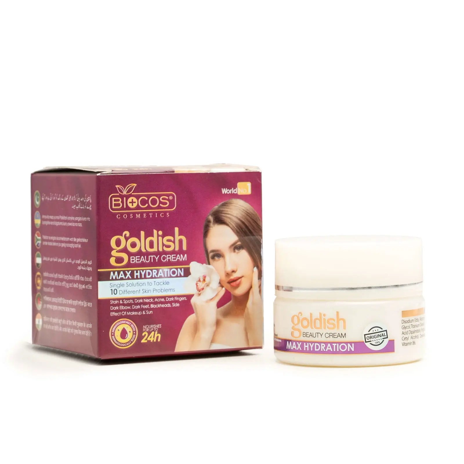 Max Hydration Goldish Beauty Cream - Anti-Aging, Brightening & Hydrating Formula with Vitamin B6, Arbutin, Zinc Oxide for Dark Circles, Sun Damage & Even Skin Tone,  -  26gm