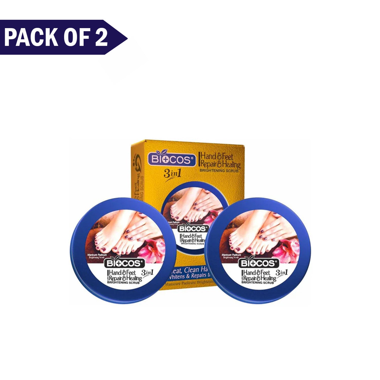 Hand & Feet Scrub  – Deeply Hydrates, Removes Dry Skin, Treats Cracked Heels - Pack of 2