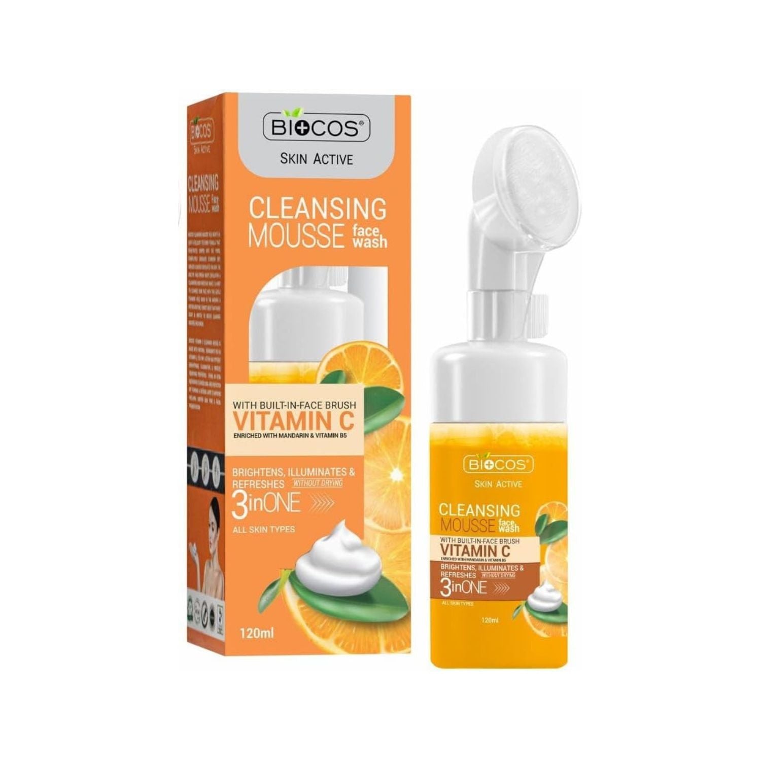 Vitamin C Face Wash Mousse - Brightening & Hydrating Cleanser with Aloe Vera & Vitamin B5 | Gentle Foaming Wash for Radiant Skin, Unclogs Pores  - 5.54 fl oz