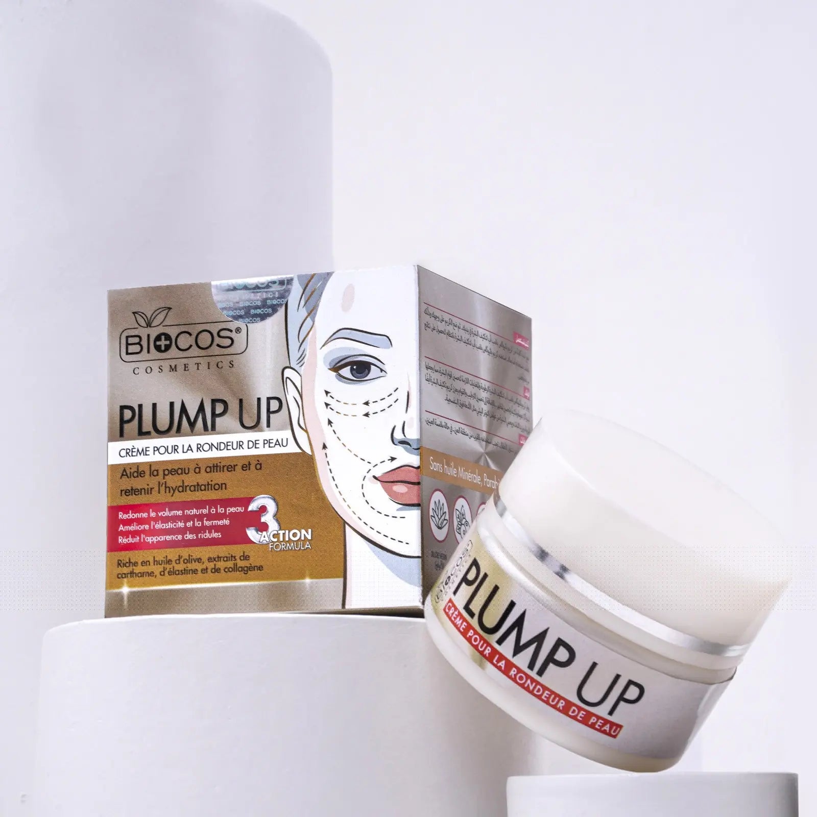 Plump Up Cream – Skin Plumping with Hyaluronic Acid & Shea Butter, Restores Elasticity, Moisturizes, Reduces Fine Lines & Wrinkles for Youthful, Firm Skin – 44g