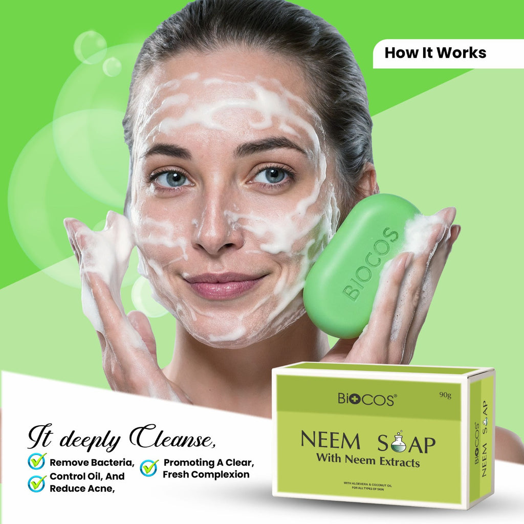 Pure Neem Soap – Fights Acne & Oil, Purifies & Hydrates Skin